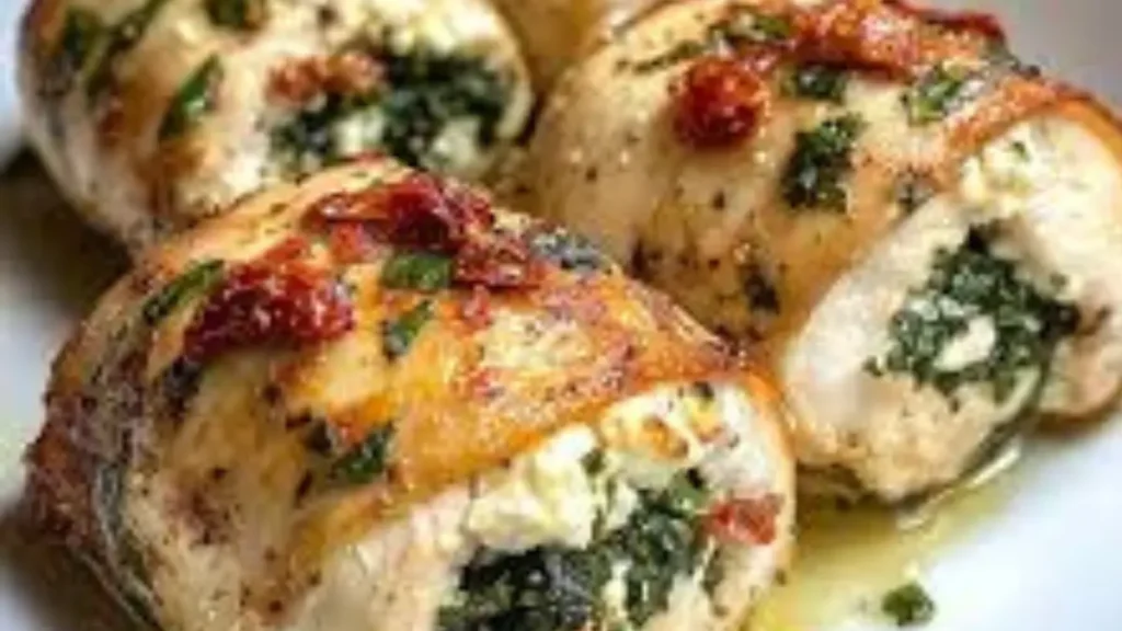 Spinach and Feta Chicken Rolls